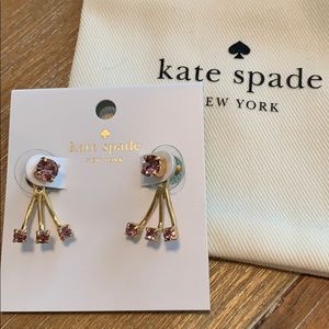 Kate Spade Pink Stone Gold Ear Jacket Earrings ♠️